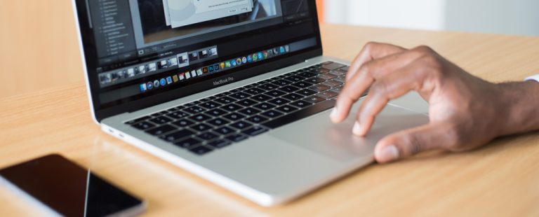 worker on a laptop stock photo